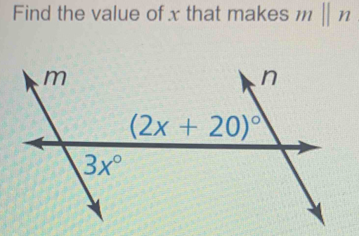 Find the value of x that makes 11 l||n