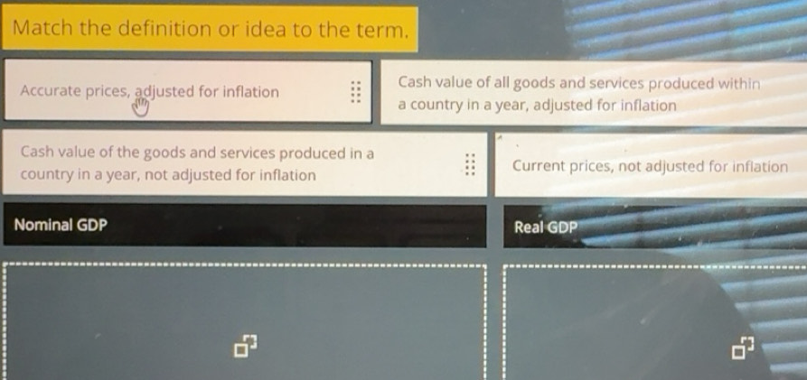 Solved: Match the definition or idea to the term. Accurate prices ...