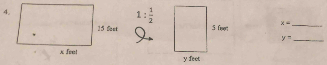 1: 1/2 
x= _ 
_ y=