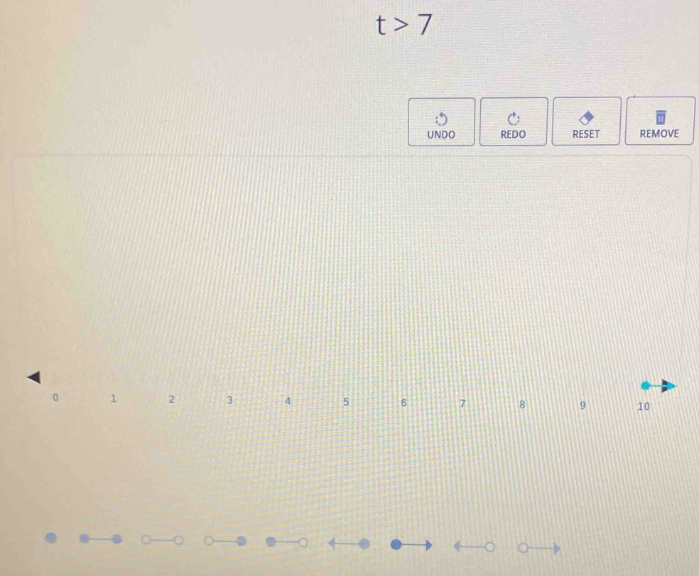 t>7
UNDO REDO RESET REMOVE