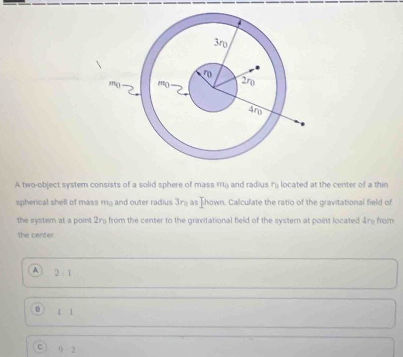 Solved: A two-object system consists of a solid sphere of mass m and ...