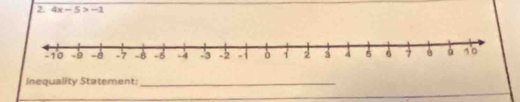 4x-5>-1
Inequality Statement:_