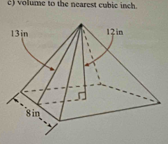 volume to the nearest cubic inch.