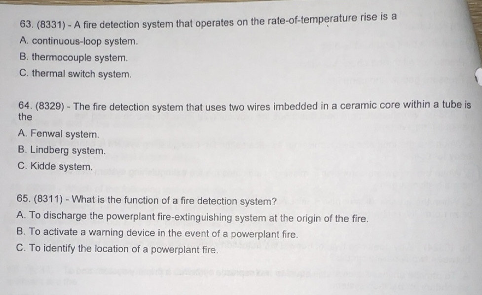 Solved: (8331) - A fire detection system that operates on the rate-of ...
