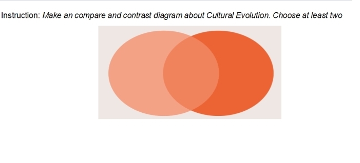 Instruction: Make an compare and contrast diagram about Cultural Evolution. Choose at least two