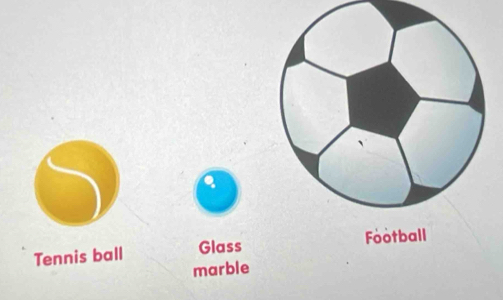 Football 
Tennis ball Glass 
marble