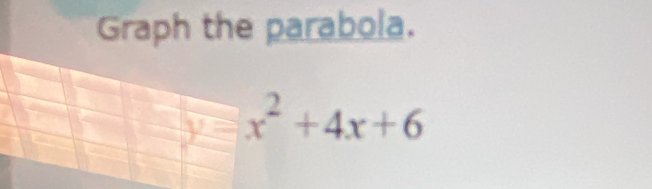 Graph the parabola.
□ x^2+4x+6