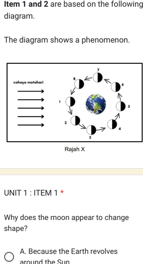 Selesai:Item 1 and 2 are based on the following diagram. The diagram ...