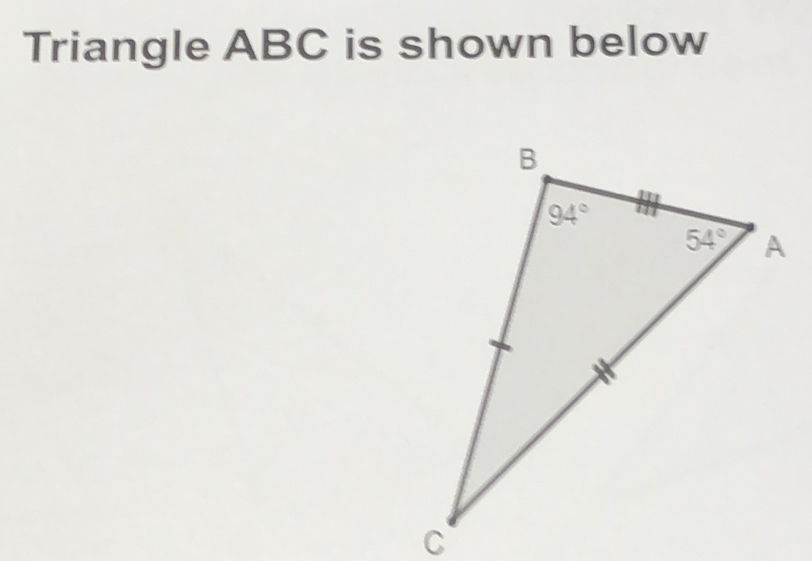 Triangle ABC is shown below