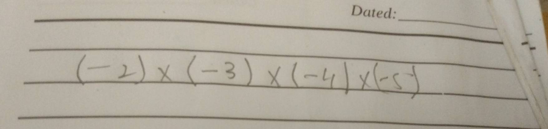 (-2)* (-3)* (-4)* (-5)