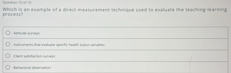 Solved: Which is an example of a direct measurement technique used to ...