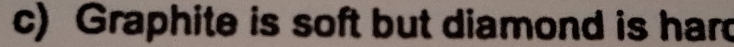 Graphite is soft but diamond is hard