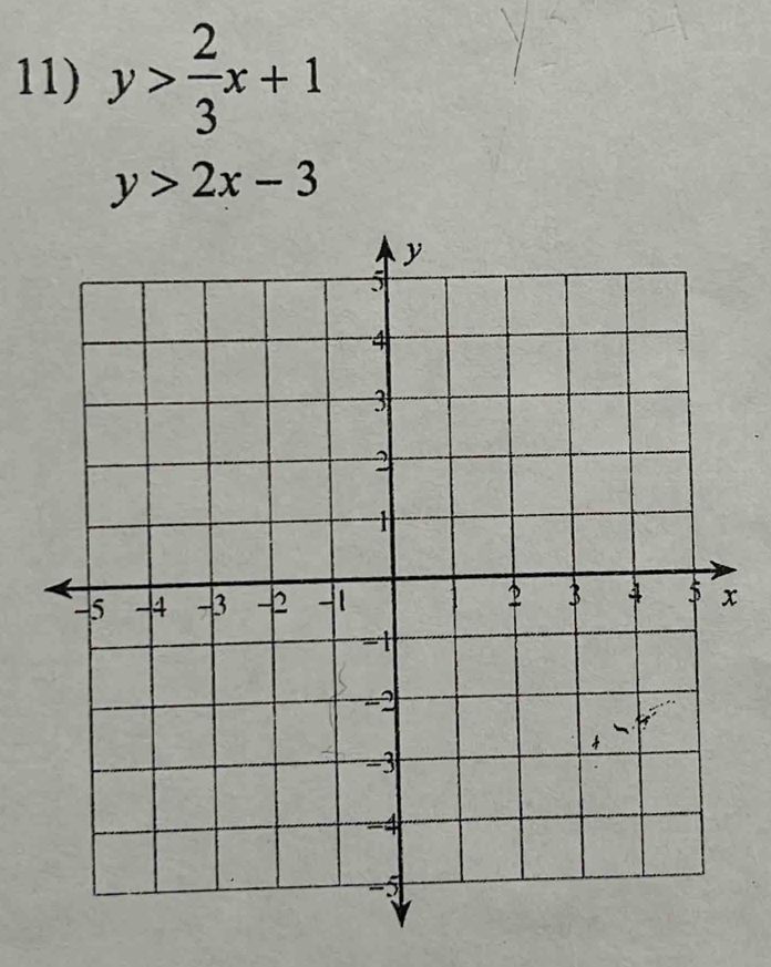 y> 2/3 x+1
y>2x-3