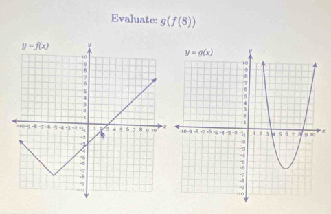 Evaluate: g(f(8))
x