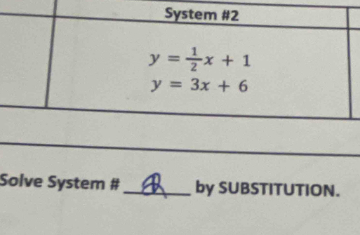 Solve System #_ by SUBSTITUTION.