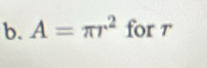 A=π r^2 for 7