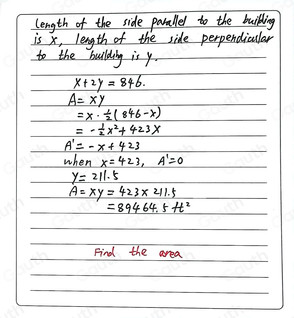 Solved: A rectangular storage area is to be constructed along a side of ...