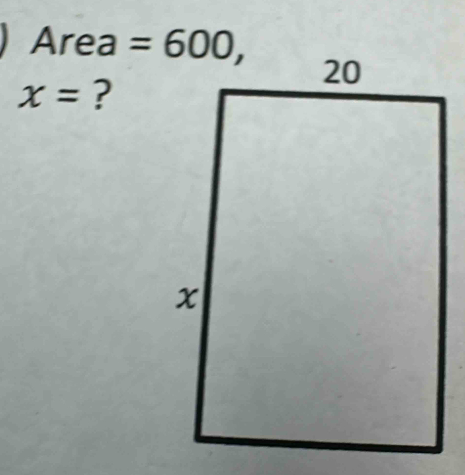 Area
x= ?