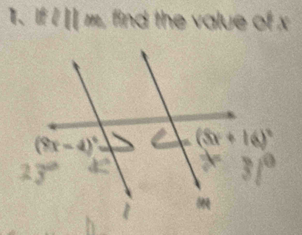 If I | m, find the value of x