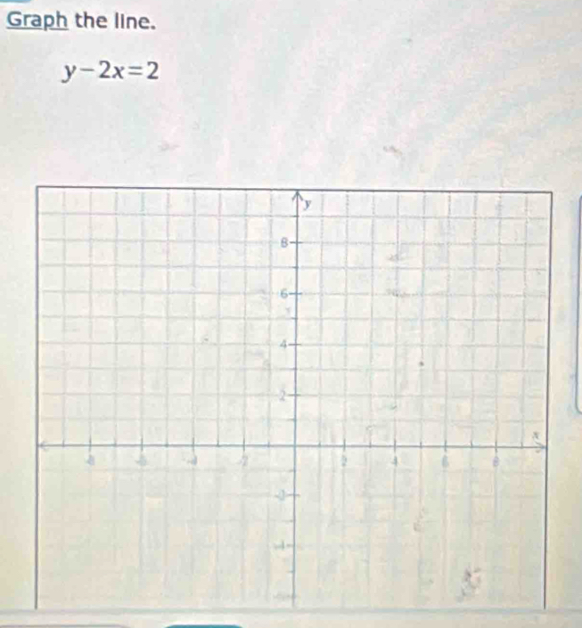 Graph the line.
y-2x=2