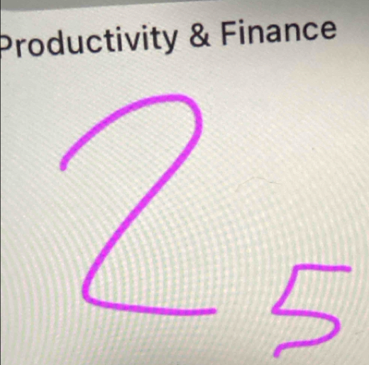 Productivity & Finance