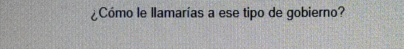 ¿Cómo le llamarías a ese tipo de gobierno?