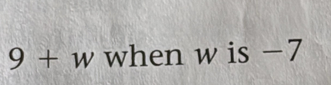 9+u v when w is −7