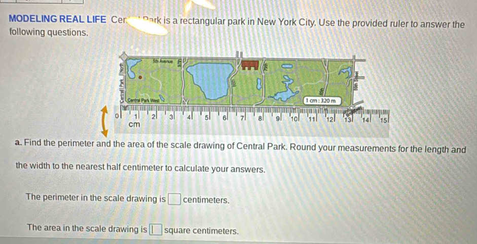 Solved: MODELING REAL LIFE Cer. Park is a rectangular park in New York ...