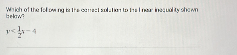 Which of the following is the correct solution to the linear inequality shown 
below?
v