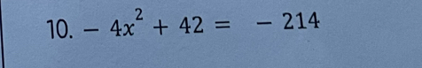 -4x^2+42=-214