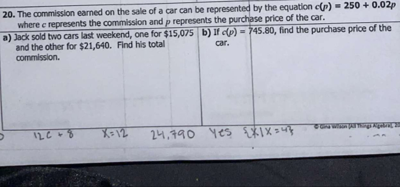 2ented by the equation c(p)=250+0.02p
a