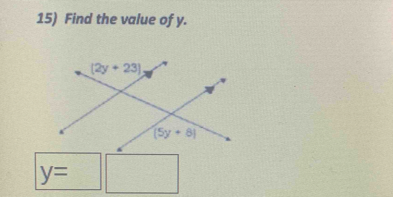 Find the value of y.
y=