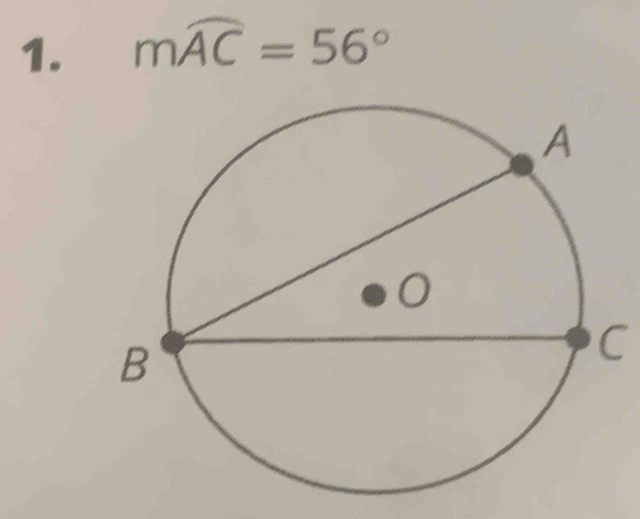 mwidehat AC=56°
C