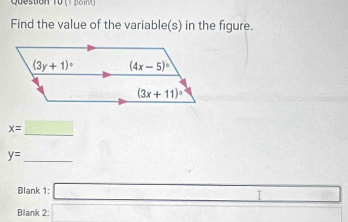 Find the value of the variable(s) in the figure.
_ x=□
y=
_
Blank 1: □ □
Blank 2: overline □  x_1+x_2=-32