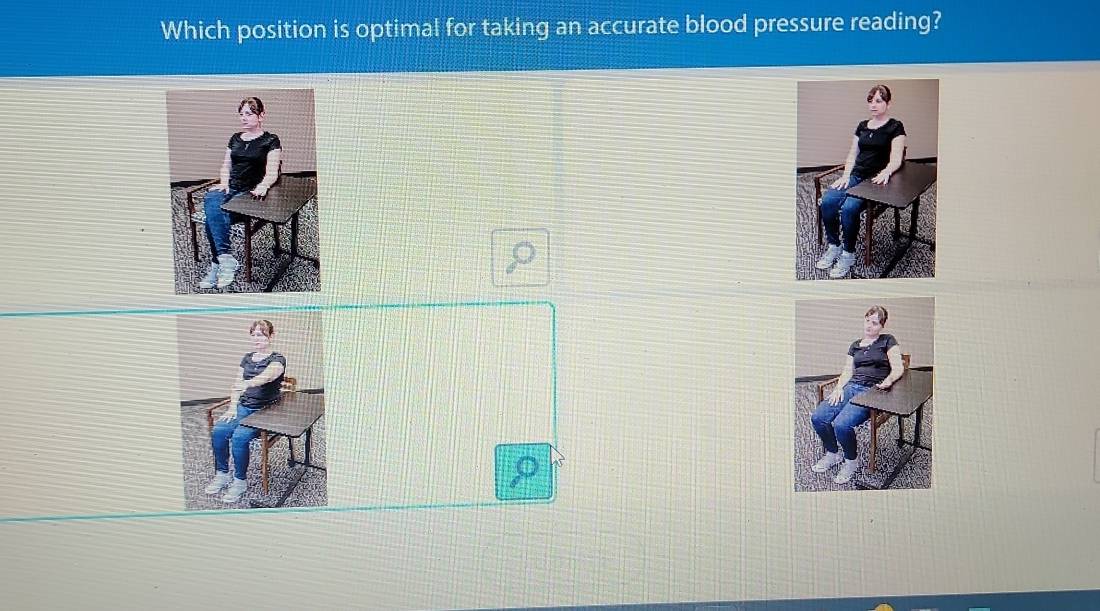 Solved: Which position is optimal for taking an accurate blood pressure ...