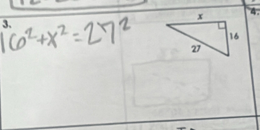 16^2+x^2=27^2