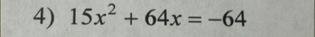 15x^2+64x=-64