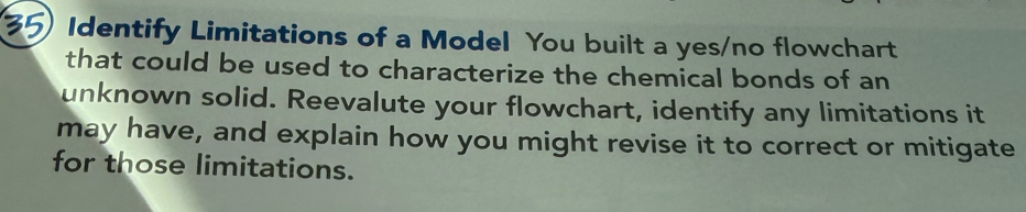 Solved: Identify Limitations of a Model You built a yes/no flowchart ...