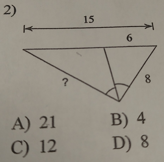 A) 21
B) 4
C) 12
D) 8