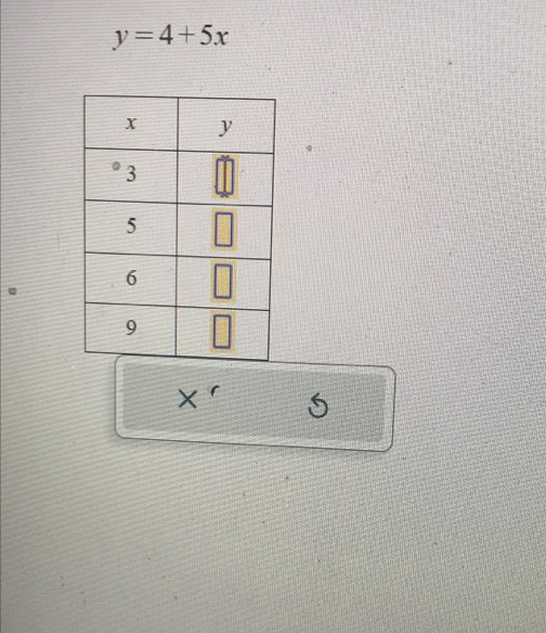 y=4+5x.
X'