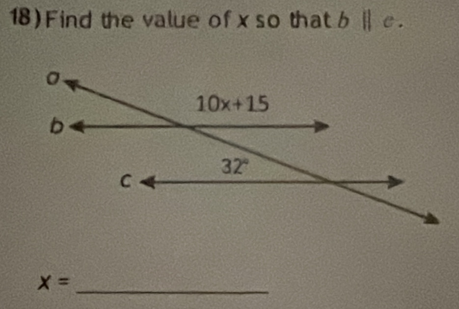 Find the value of x so that b Ⅱ c.
x=
_