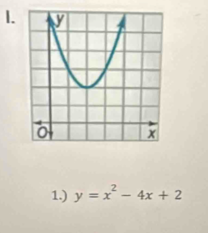 1.) y=x^2-4x+2