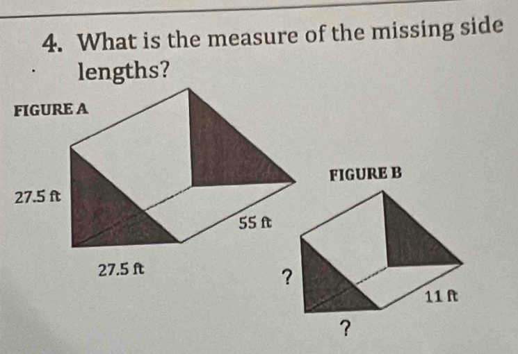 What is the measure of the missing side 
lengths?