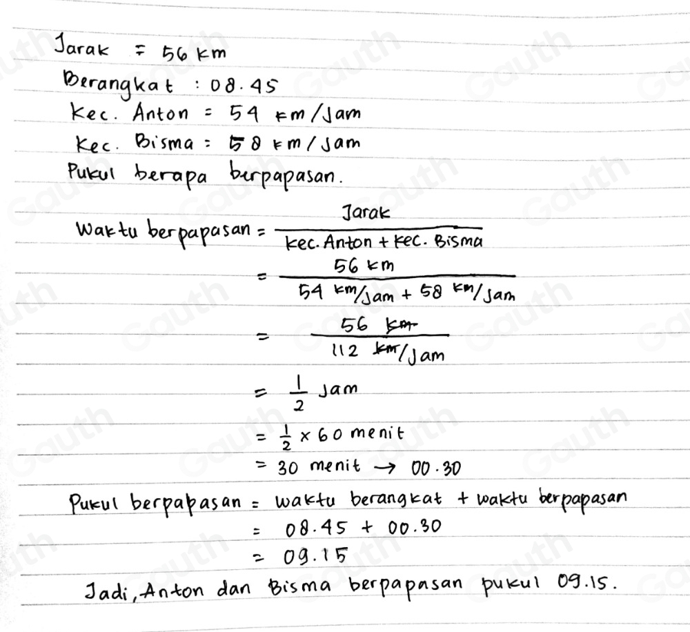 Telah dijawab:Jarak antara kota X dan Y adalah 56 km. Anton mengendarai ...