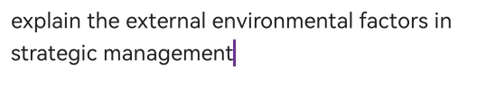 explain the external environmental factors in 
strategic management