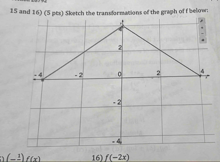 (-frac 1)f(x) 16) f(-2x)