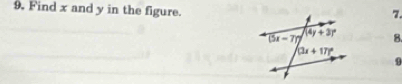 Find x and y in the figure.
7.
8.
9