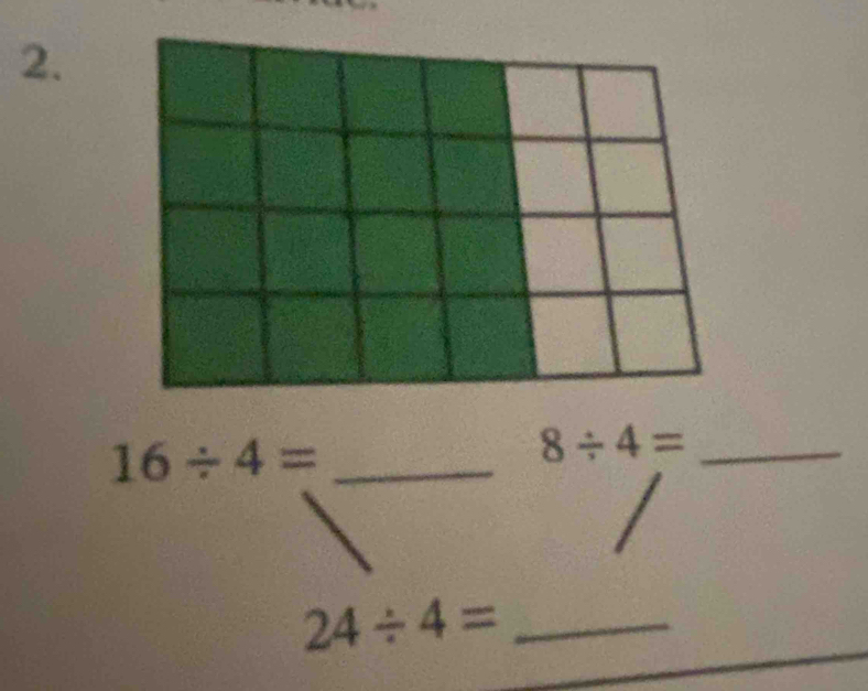 16/ 4=
_ 8/ 4=
_ 24/ 4=