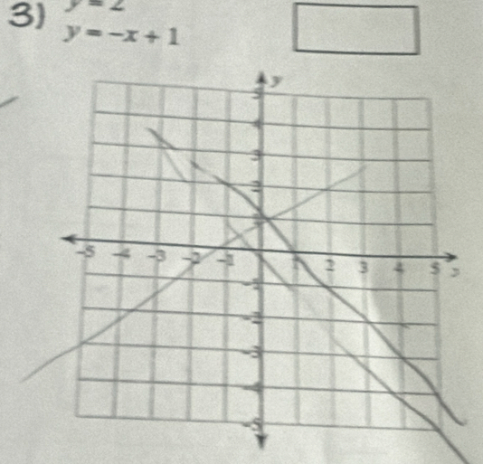 y=2
y=-x+1