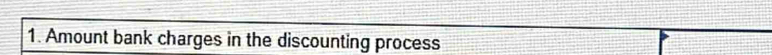 Amount bank charges in the discounting process